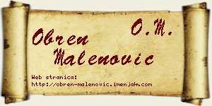 Obren Malenović vizit kartica